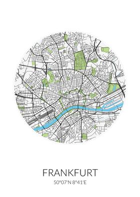 Frankfurt Circle City Map