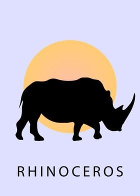 Silhouette of Rhinoceros