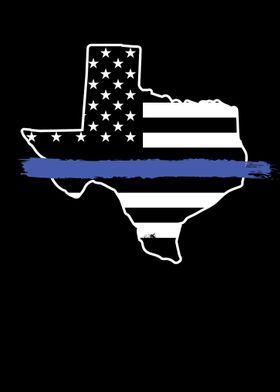 Texas Map for Policeman