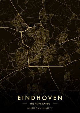 Eindhoven City Map Gold