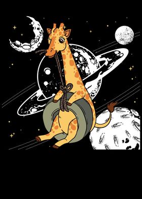 Giraffe Space Moon Mars