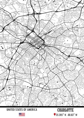 Charlotte USA Map