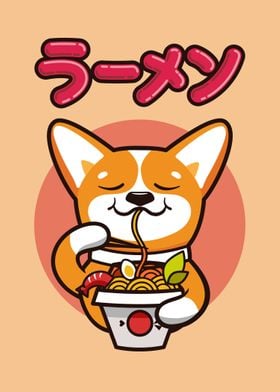 Kawaii Ramen Corgi