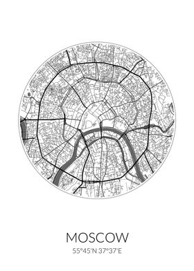 Moscow City Map White