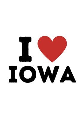 I Love Iowa Simple Heart