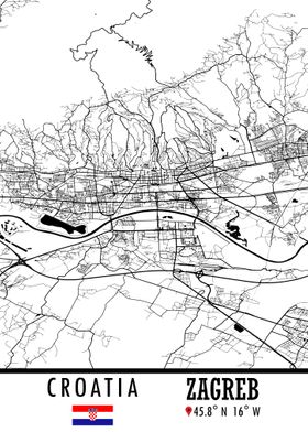 Zagreb CROATIA Map