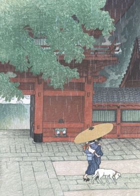 Rain At Sanno Shrine