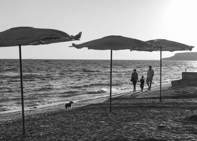 Walking along the beach