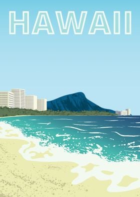 Vintage Hawaii Sunny Beach