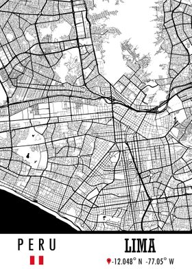 Lima PERU Map