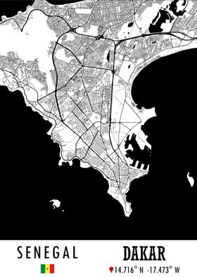 Dakar SENEGAL Map