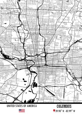 Columbus USA Map