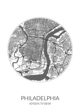 Philadelphia CityMap White