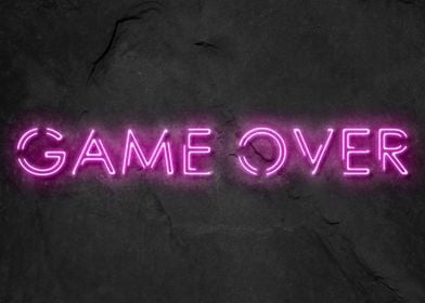 Game Over Neon Pink