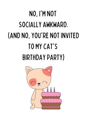 Social awkward cat quote