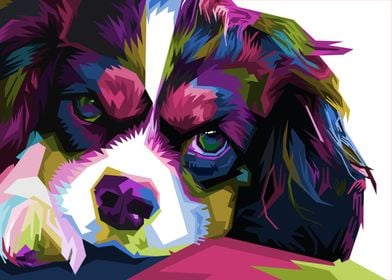 colorful dog on pop art