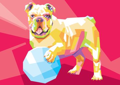 Bulldog in Pop Art Vector