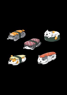 Sushi Cats Anime Kawaii