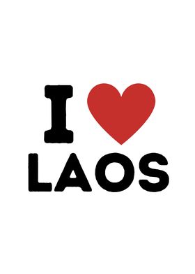 I Love Laos Simple Heart