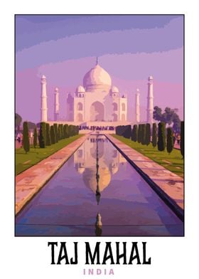 Taj Mahal Travel Poster