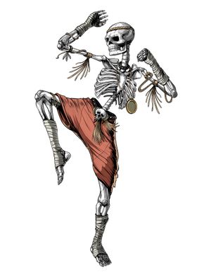 Muay Thai Skeleton Fighter