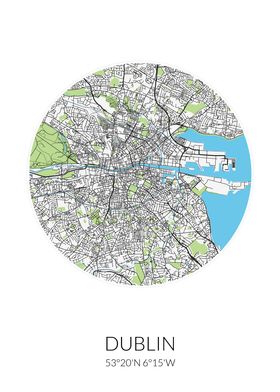 Dublin Circle City Map