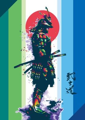 Japanese Samurai Pop Art