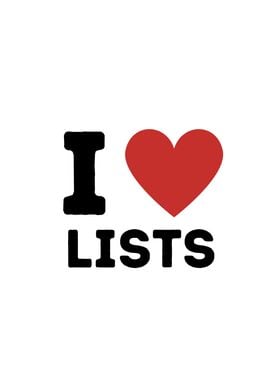 I Love Lists Simple Heart