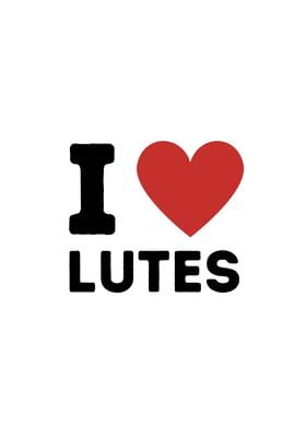 I Love Lutes Simple Heart