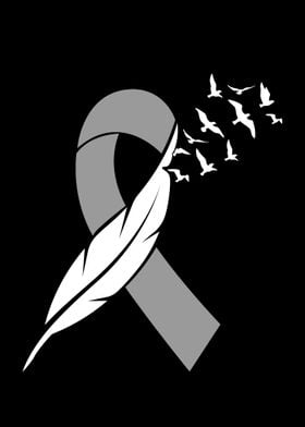 Grey Awareness Ribbon 