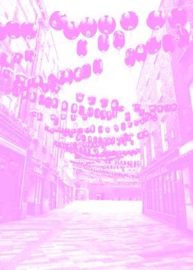 Pink China Town Poster