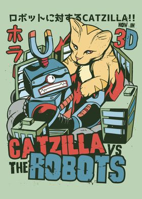Catzilla vs Robots