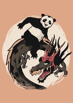 Panda Riding Dragon