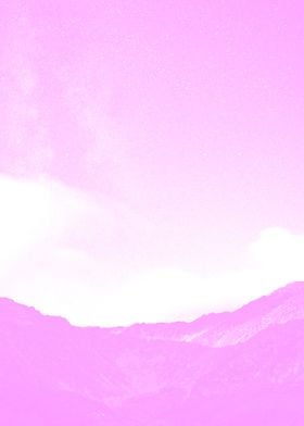 Pink Mountain Sky Galaxy