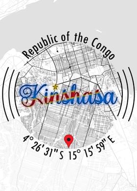 Kinshasa CONGO Map