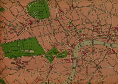 Central London Vintage Map