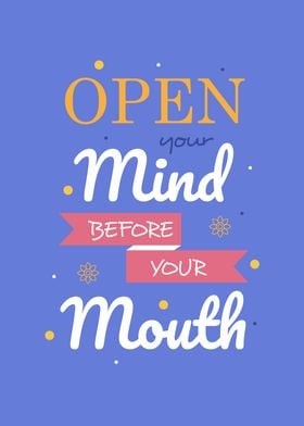 Open Mind Quotes Navy Blue