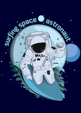 Surfer Space Astronaut