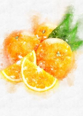 orange watercolor 