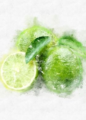 lemon watercolor