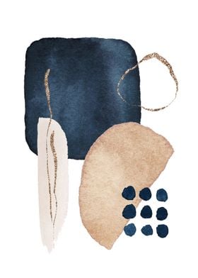 Watercolor Shape in Navy 4