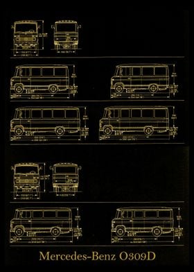 Mercedes Benz O309D gold