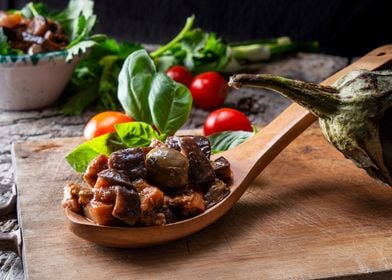 Sicilian eggplant salade