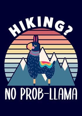 Funny Hiking Llama Alpaca