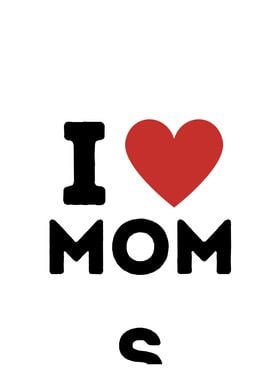 I Love Moms Simple Heart