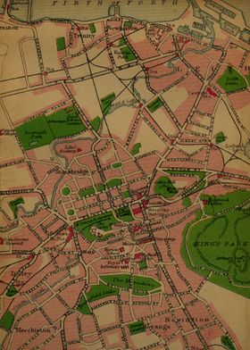 Edinburg Vintage Map