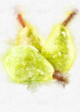 pear watercolor