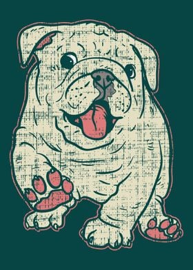 Cute English Bulldog Wavin