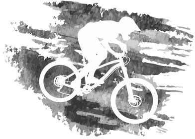 Silhouette of a cyclist 