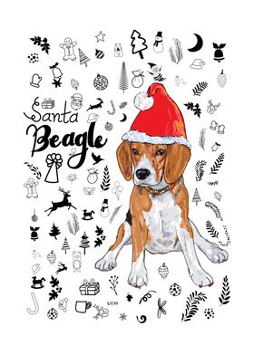 Santa Beagle Dog